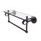 Clearview Collection 16 Inch Glass Shelf With Towel Bar And Dotted Accents - Antique Bronze